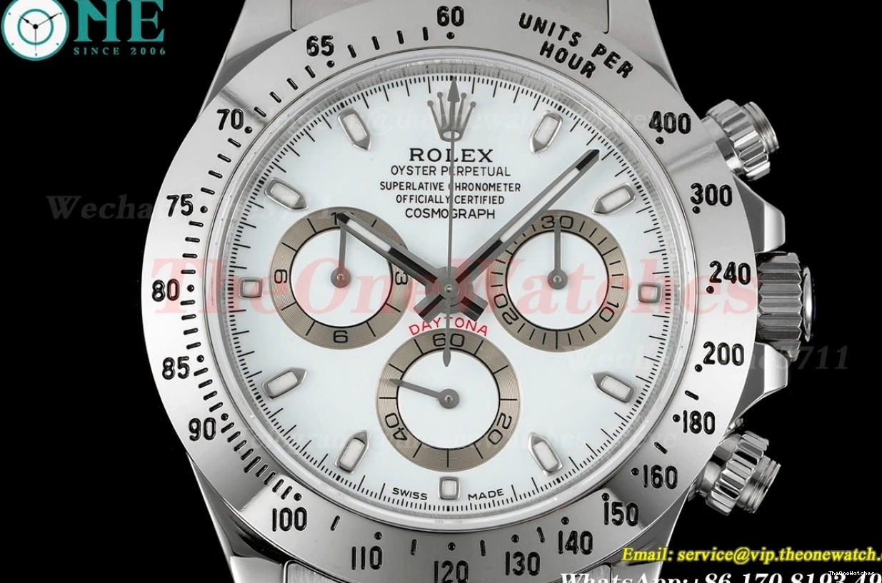 SS White WF Dial Daytona A7750 316L 116520 SS 0424
